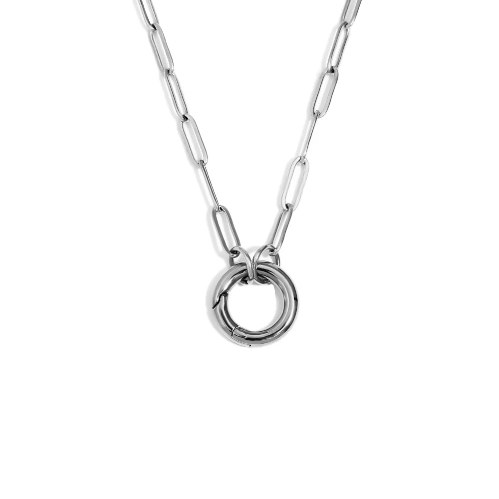 Minimalist Double Hearts 316L Stainless Steel Pendant Necklace Charm Chains Jewelry for Women Romantic Valentine's Gift