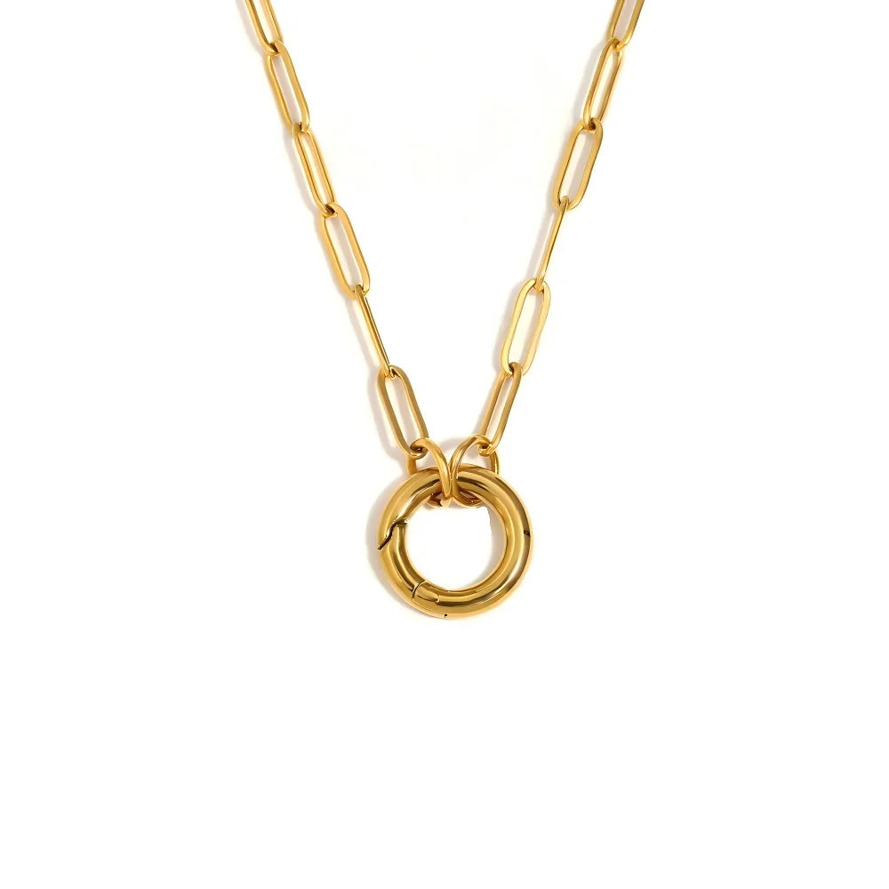 Minimalist Double Hearts 316L Stainless Steel Pendant Necklace Charm Chains Jewelry for Women Romantic Valentine's Gift