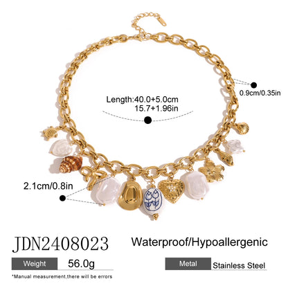 Uworld Creative 316l Stainless Steel Oil Drop Heart Charms Pendant Necklace Personalized Jewelry Attractive Women Accessory