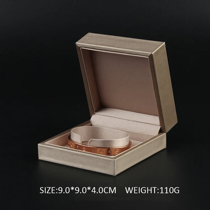 New Satin cloth jewelry box Gold  PU Leather Ring Box  Bracelet Necklace Box Pendant Gift Box For Jewelry Wedding Gift Box