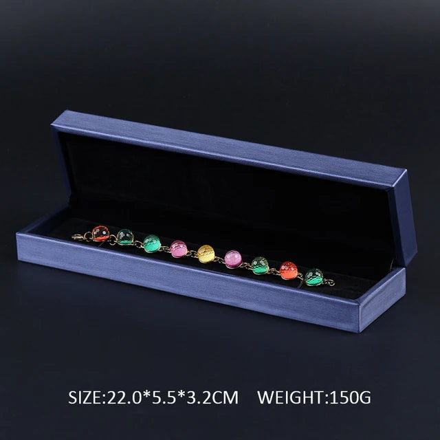 New Satin cloth jewelry box Gold  PU Leather Ring Box  Bracelet Necklace Box Pendant Gift Box For Jewelry Wedding Gift Box