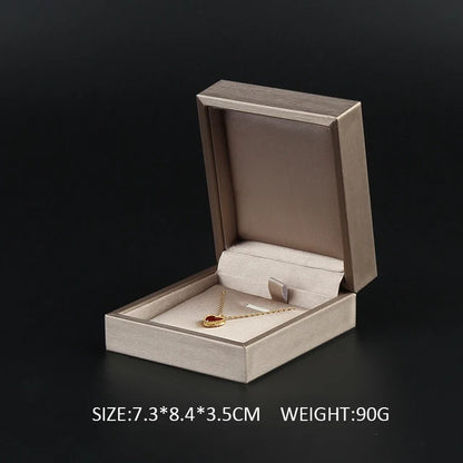 New Satin cloth jewelry box Gold  PU Leather Ring Box  Bracelet Necklace Box Pendant Gift Box For Jewelry Wedding Gift Box