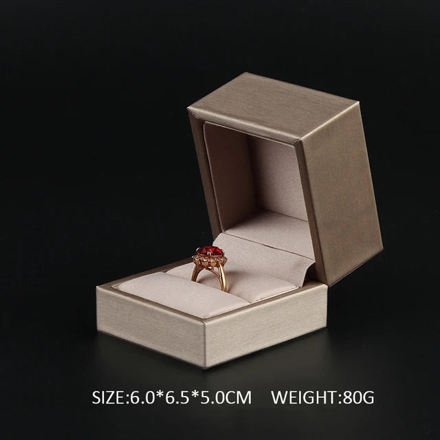 New Satin cloth jewelry box Gold  PU Leather Ring Box  Bracelet Necklace Box Pendant Gift Box For Jewelry Wedding Gift Box