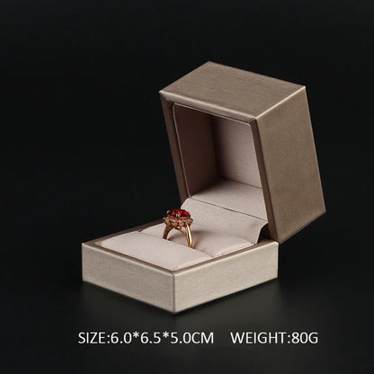 New Satin cloth jewelry box Gold  PU Leather Ring Box  Bracelet Necklace Box Pendant Gift Box For Jewelry Wedding Gift Box