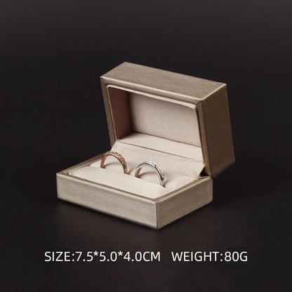 New Satin cloth jewelry box Gold  PU Leather Ring Box  Bracelet Necklace Box Pendant Gift Box For Jewelry Wedding Gift Box