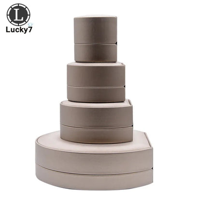 Semicircular Jewelry Box Ring Pendant Box Brushed PU Leather Bracelet Necklace Box For Ring Display Jewelry Case Ring Holder