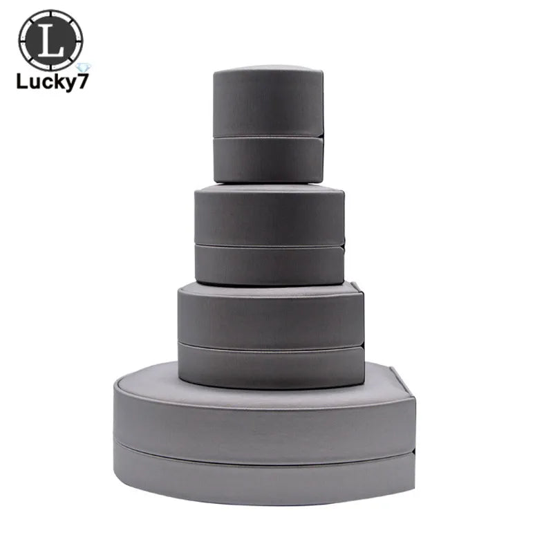 Semicircular Jewelry Box Ring Pendant Box Brushed PU Leather Bracelet Necklace Box For Ring Display Jewelry Case Ring Holder