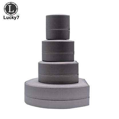 Semicircular Jewelry Box Ring Pendant Box Brushed PU Leather Bracelet Necklace Box For Ring Display Jewelry Case Ring Holder