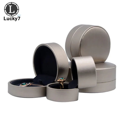 Semicircular Jewelry Box Ring Pendant Box Brushed PU Leather Bracelet Necklace Box For Ring Display Jewelry Case Ring Holder