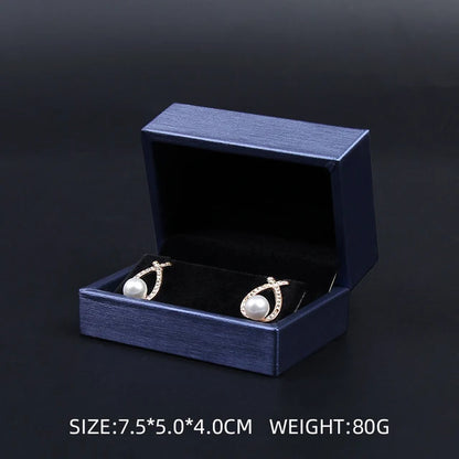 New Satin cloth jewelry box Gold  PU Leather Ring Box  Bracelet Necklace Box Pendant Gift Box For Jewelry Wedding Gift Box