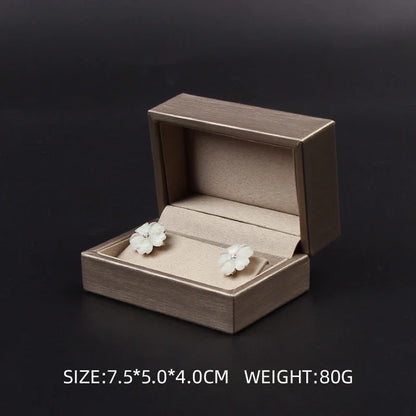 New Satin cloth jewelry box Gold  PU Leather Ring Box  Bracelet Necklace Box Pendant Gift Box For Jewelry Wedding Gift Box