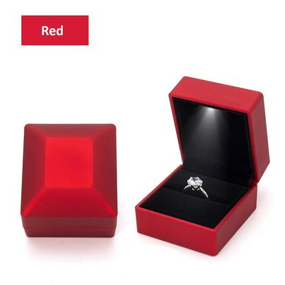 Matte Jewelry Box With LED Light Ring Box Pendant Necklace Jewelry Box High-end Creative Jewelry Packaging Box