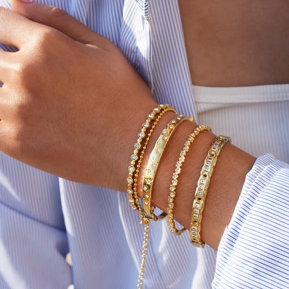 Trendy 316L Stainless Steel Bangles Bracelets For Women 18K Gold Plated  Delicate Cubic Zirconia Bracelet Party Jewelry 2026