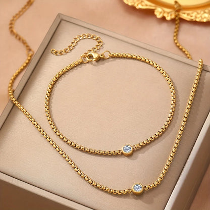 316L Stainless Steel 3D Heart Pendant Necklace Bracelet Jewelry Set For Women Love Romantic Waterproof Sweet Charm Metal Gifts