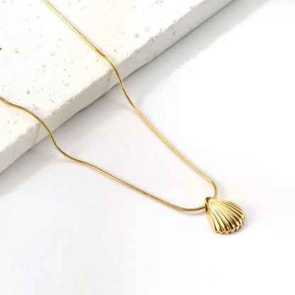Fashion Shell Necklaces And Stud Hoop Earrings Jewelry Sets For Women 316L Stainless Steel No Fade Bohemia Jewelry Sets Wedding