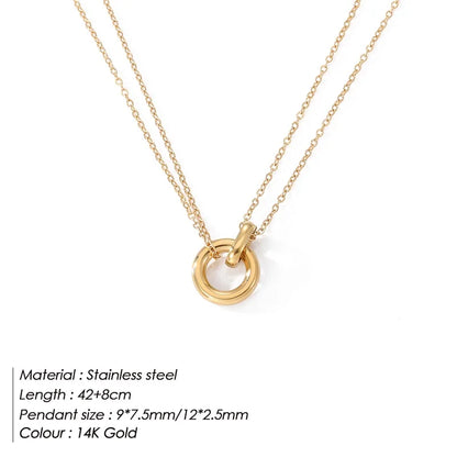women neckalce 316L Stainless Steel two-color pendant Necklaces For Women Chokers Trend Fashion Festival Party Gift Jewelry