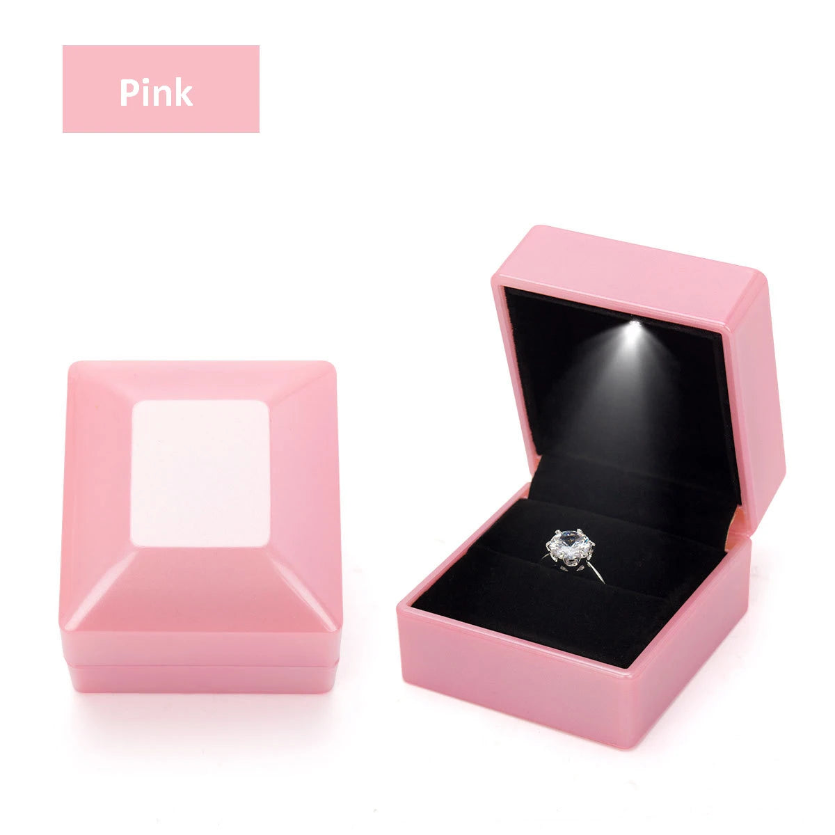 Matte Jewelry Box With LED Light Ring Box Pendant Necklace Jewelry Box High-end Creative Jewelry Packaging Box