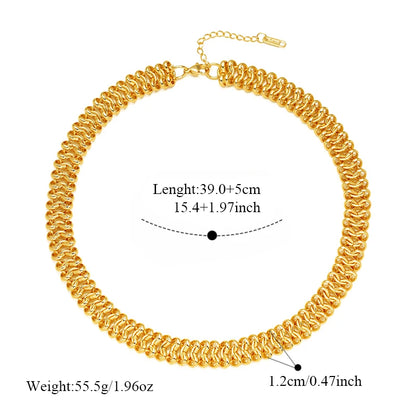 EILIECK 316L Stainless Steel Gold Silver Color Thick Chunky Chain Necklace For Women Hip-Hop Punk Collar Neck Chain Jewelry
