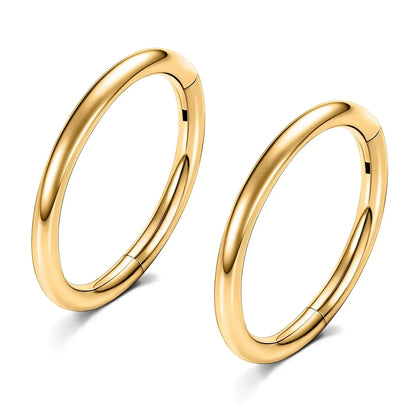 2/6PCS Seamless 316L Stainless Steel Classic Nose Rings for Men and Women Hoop Earrings Septum Helix Tragus Ear Piercing Jewelry