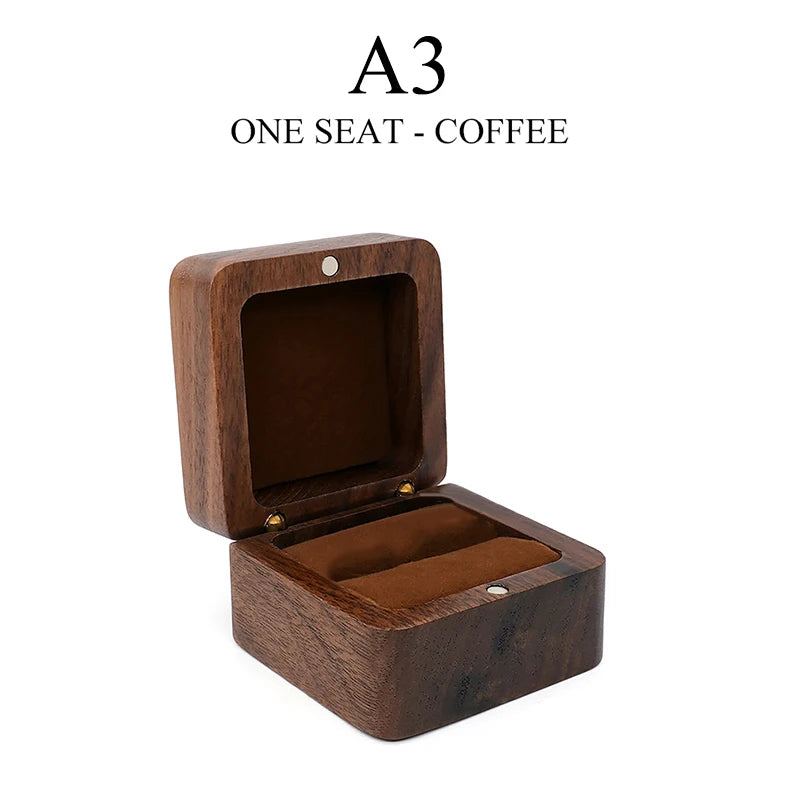 (.) Wood Jewelry Box Wedding Ring Box Earring Rings Organizer Box Gift Package Case