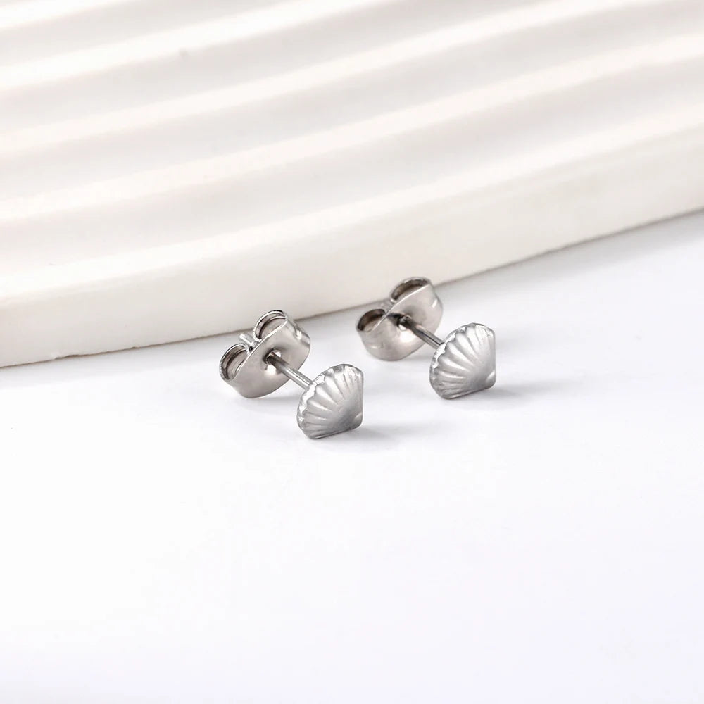 Fashion Shell Necklaces And Stud Hoop Earrings Jewelry Sets For Women 316L Stainless Steel No Fade Bohemia Jewelry Sets Wedding