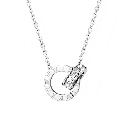 Minimalist Double Hearts 316L Stainless Steel Pendant Necklace Charm Chains Jewelry for Women Romantic Valentine's Gift