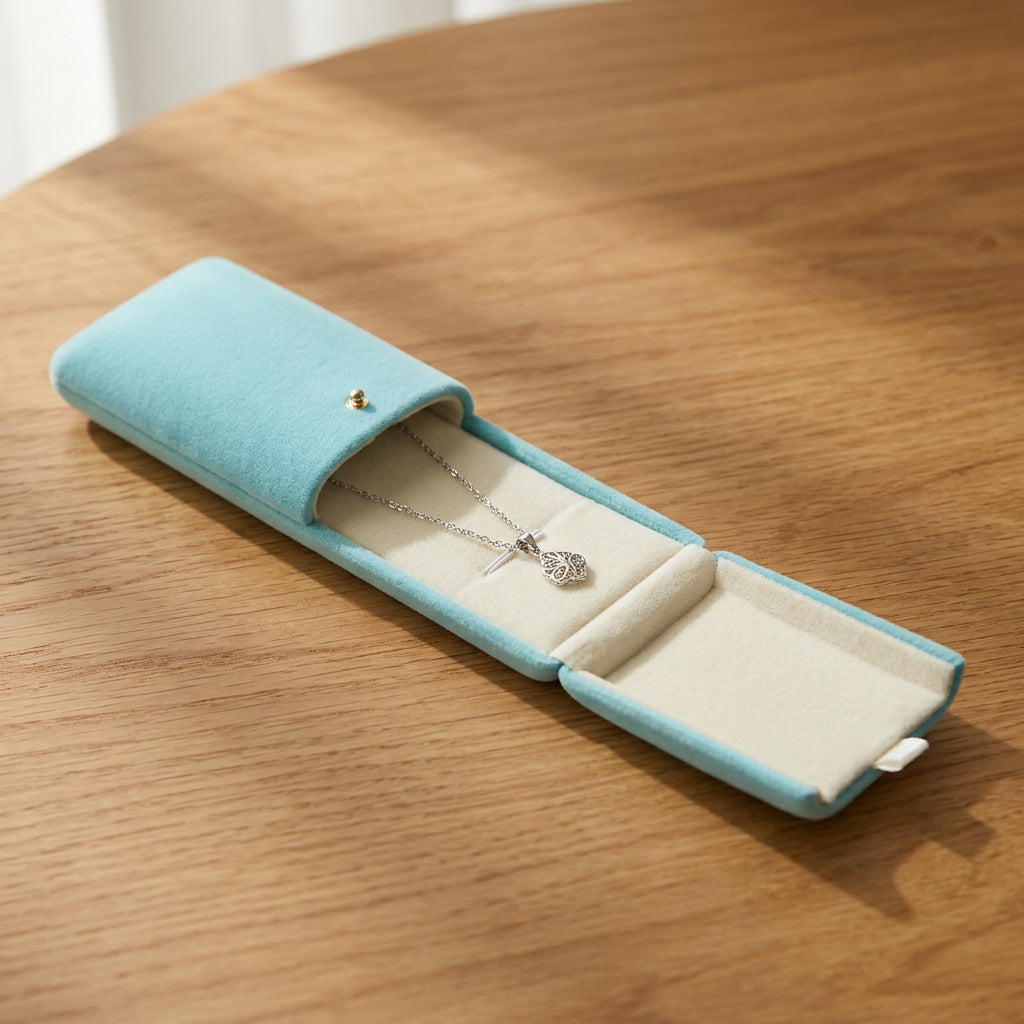 Double Open Button Jewelry Box