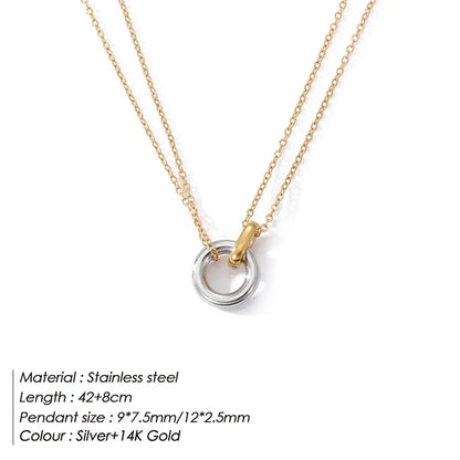 women neckalce 316L Stainless Steel two-color pendant Necklaces For Women Chokers Trend Fashion Festival Party Gift Jewelry