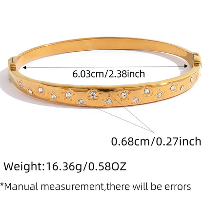 Trendy 316L Stainless Steel Bangles Bracelets For Women 18K Gold Plated  Delicate Cubic Zirconia Bracelet Party Jewelry 2026