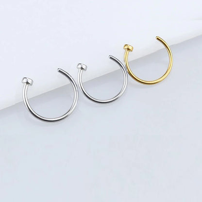 3Pcs 20G Fake Nose Rings for Women Men, 316L Stainless Steel Clip On Nose Ring Non Piercing Nose Piercing Jewelry Faux Nose Stud
