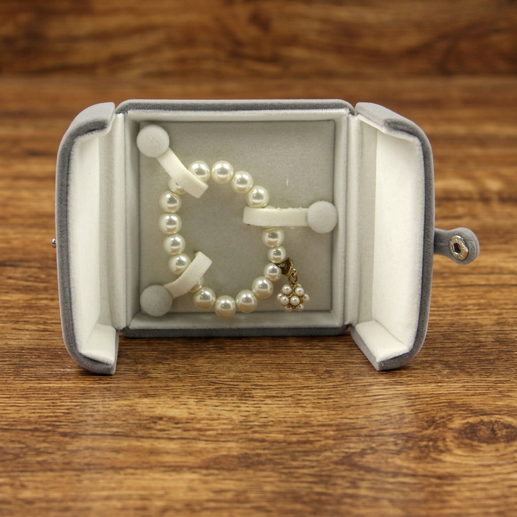Double Open Button Jewelry Box
