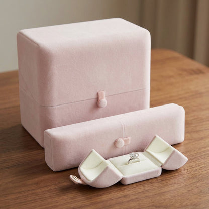 Double Open Button Jewelry Box