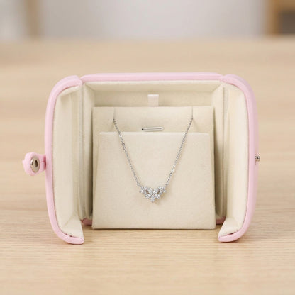Double Open Button Jewelry Box