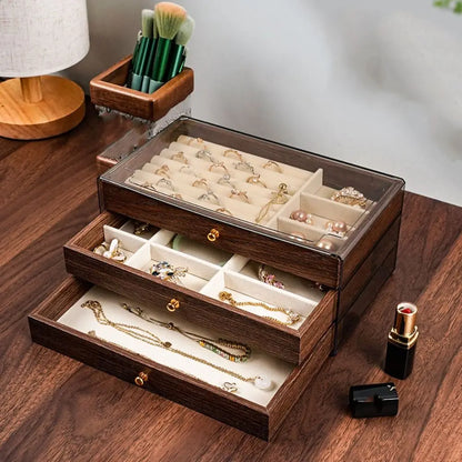 Multi-layer Wooden Jewelry Box
