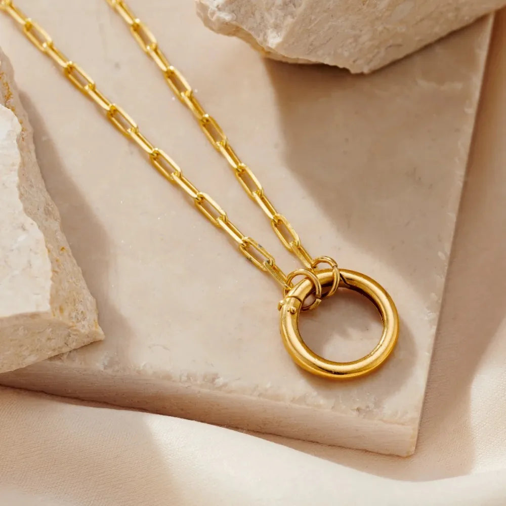 Minimalist Double Hearts 316L Stainless Steel Pendant Necklace Charm Chains Jewelry for Women Romantic Valentine's Gift