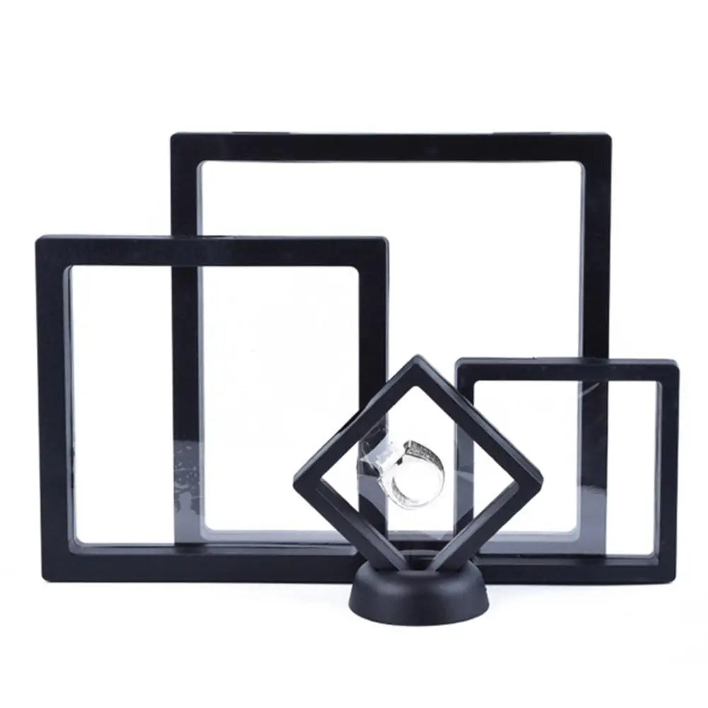 Floating Frame 3D Display Jewelry Box Suspension Storage PE Film Antioxidation Organizer Floating Flexi Frames Jewelry Holder