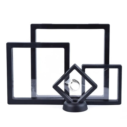 Floating Frame 3D Display Jewelry Box Suspension Storage PE Film Antioxidation Organizer Floating Flexi Frames Jewelry Holder