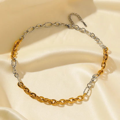 GANPUP 316l Stainless Steel Metal Pearls Chain Choker Necklace For Women Fashion Texture Waterproof Jewelry Neck Chain Gift