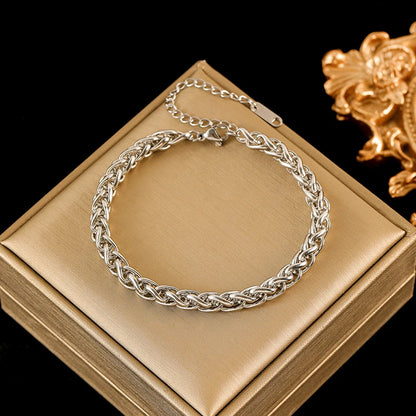 EILIECK 316L Stainless Steel Minimalist Metal Chain Necklace Bracelet Set Statement Jewelry Fashion New Bijoux Gift Waterproof