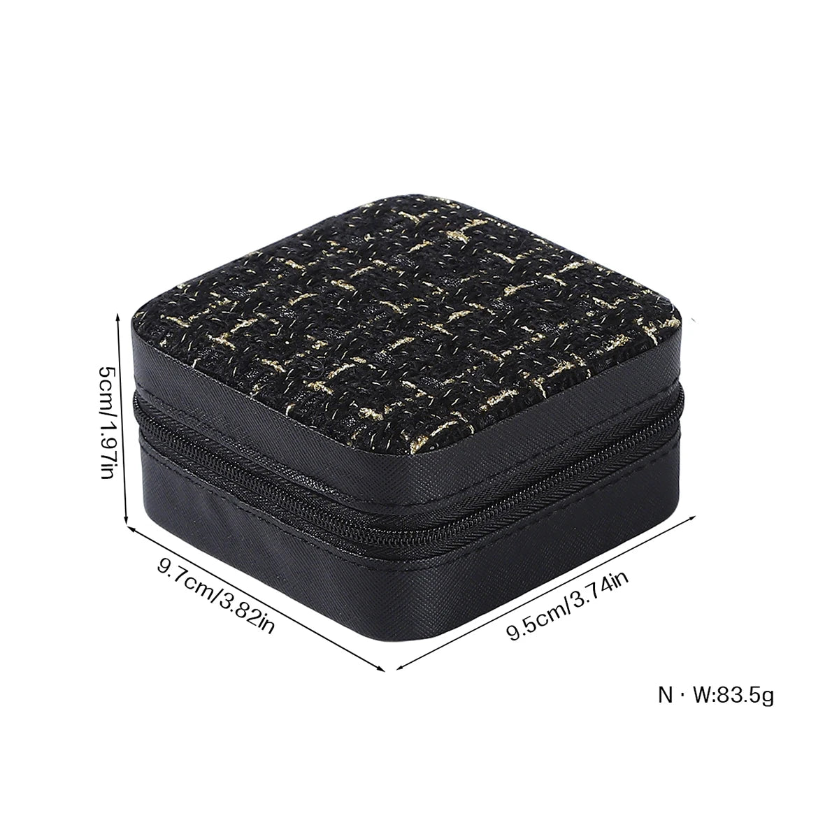 Small Plaid Fabric Travel Jewelry Box Portable Jewellery Storage Organizer Case For Necklace Ring Earring Women Gift Accessories