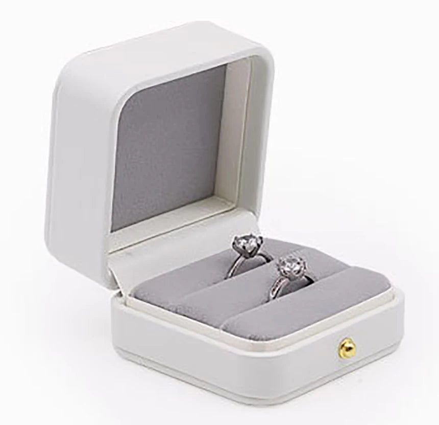 Leather White Jewelry Storage Box