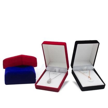 Velvet Necklace Box Plush Necklace Holder Box Square Jewelry Box  Jewellery Packaging Case For Dressing Table Gift Giving