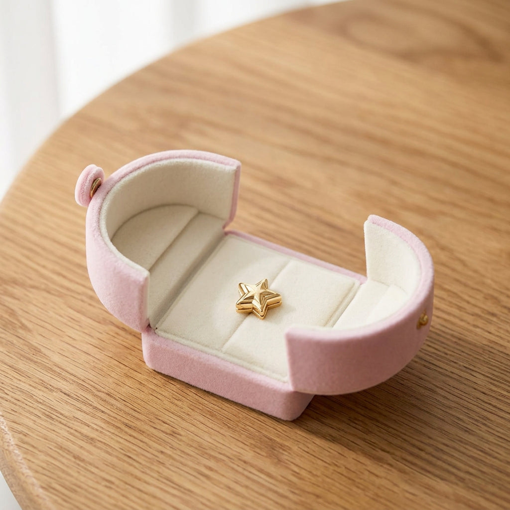 Double Open Button Jewelry Box