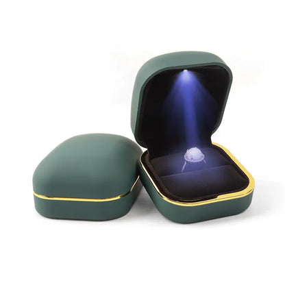 Matte Jewelry Box With LED Light Ring Box Pendant Necklace Jewelry Box High-end Creative Jewelry Packaging Box