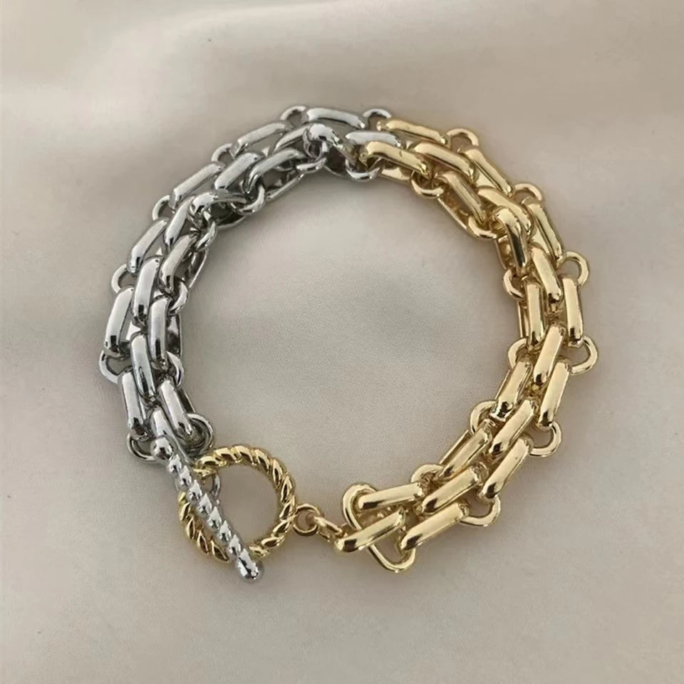316L Stainless Steel Hip Hop Chic Necklace Bracelet for Men Women Gold Plated Aestethic Fashion Jewelry