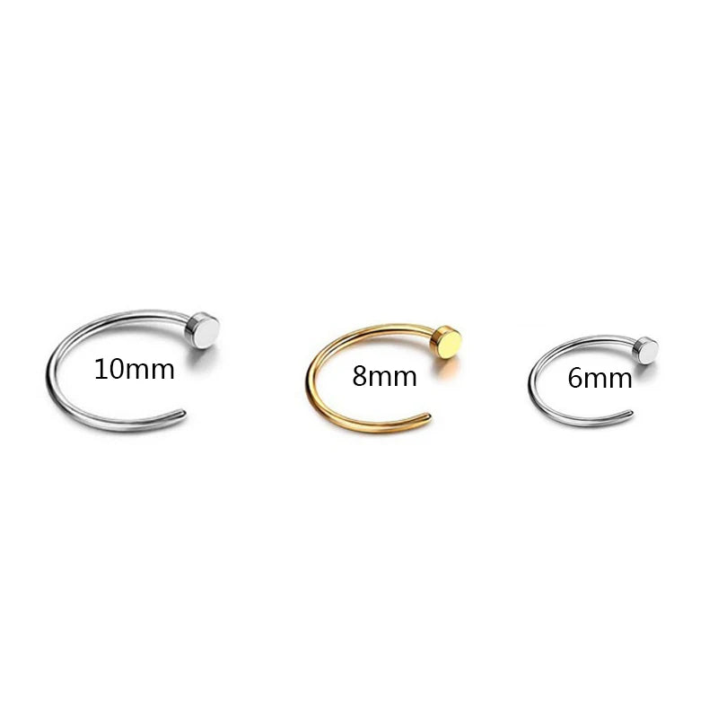 3Pcs 20G Fake Nose Rings for Women Men, 316L Stainless Steel Clip On Nose Ring Non Piercing Nose Piercing Jewelry Faux Nose Stud