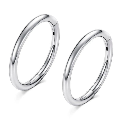 2/6PCS Seamless 316L Stainless Steel Classic Nose Rings for Men and Women Hoop Earrings Septum Helix Tragus Ear Piercing Jewelry