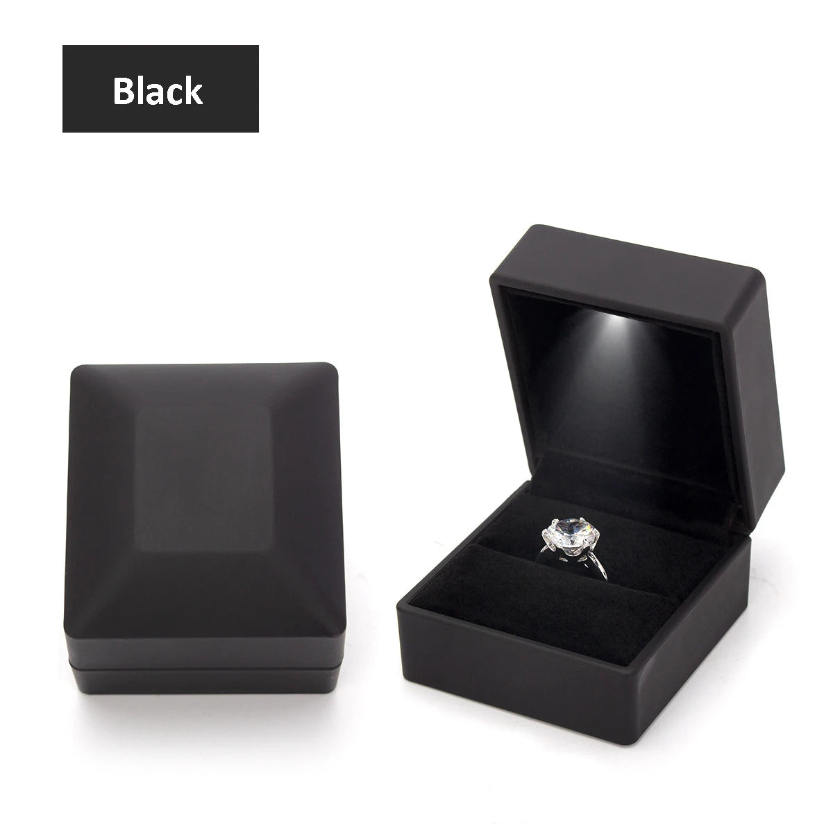 Matte Jewelry Box With LED Light Ring Box Pendant Necklace Jewelry Box High-end Creative Jewelry Packaging Box