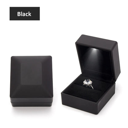 Matte Jewelry Box With LED Light Ring Box Pendant Necklace Jewelry Box High-end Creative Jewelry Packaging Box