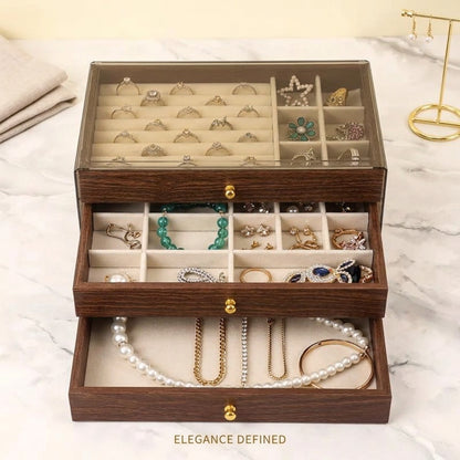 Multi-layer Wooden Jewelry Box